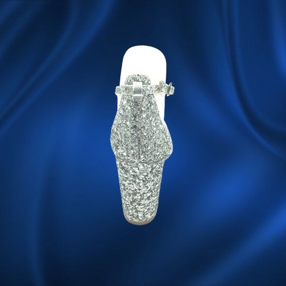 Badgley Mischka Spectacular 4" Glitter Heels 8 - Picture 2 of 4